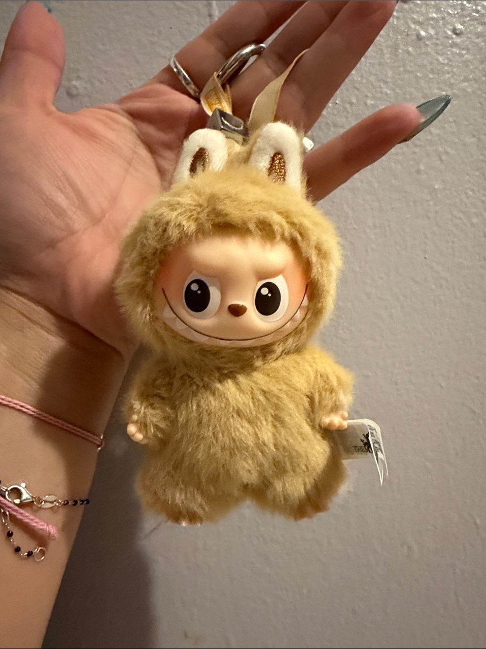 Like New Light Brown Labubu Pin For Love  Vinyl Plush Key Chain